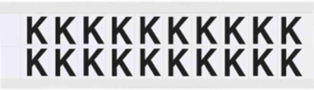 Vinyl Number and Letter Labels, Black on White, 0.75 Inch x 0.656 Inch, Outdoor Use