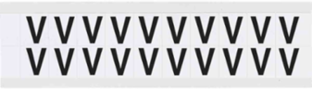 Number and Letter Labels, V - 0.75 Inch H x 0.656 Inch W, Vinyl, Permanent Adhesive