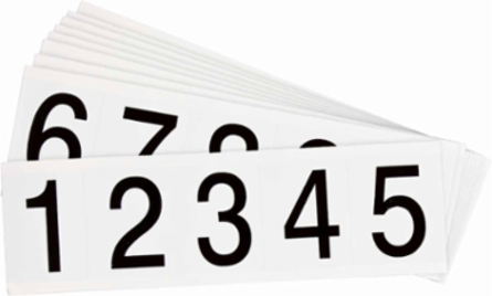 Die-Cut Number and Letter Labels, 2.25 Inch x 1.813 Inch, 125 Labels/Kit
