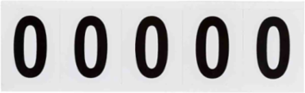 Vinyl Number and Letter Label, 2.25 Inch H x 1.813 Inch W, Black on White, 125 Labels/Pack