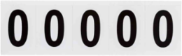 Vinyl Number and Letter Label, 2.25 Inch H x 1.813 Inch W, Black on White, 125 Labels/Pack