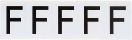 Vinyl Number and Letter Labels, F - 1-7/8 Inch Height, Outdoor Use, Permanent Adhesive