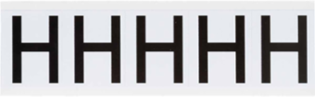 Vinyl Label H, 2.25 in x 1.813 in, Permanent Adhesive, Outdoor Use