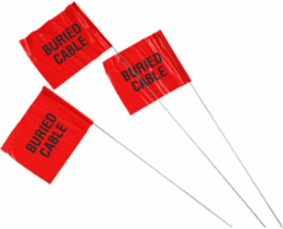 Marking Flags, 5" H x 4" W x 30" L, Pack of 100 Each, Black on Red