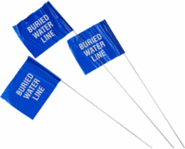 Marking Flags, 5" H x 4" W x 30" L, Pack of 100 Each, White on Blue