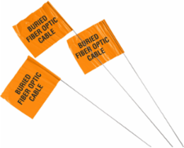 Marking Flags, 5" H x 4" W x 30" L, Pack of 100 Each, Black on Orange