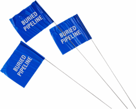 Marking Flags, 5" H x 4" W x 30" L, Pack of 100 Each, Blue on White