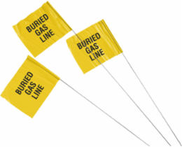 Marking Flags, 5" H x 4" W x 30" L, Pack of 100 Each, Black on Yellow