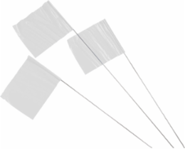 Marking Flags, 5" H x 4" W x 30" L, Pack of 100 Each, White