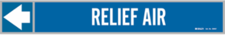RELIEF AIR Pipe Marker, 2.25" H x 13.25" W, Fits Pipes 2.5" Dia. Thru 6" Dia.