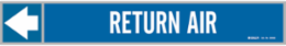 RETURN AIR Pipe Marker, 2.25" H x 13.25" W, Fits Pipes 2.5" Dia. Thru 6" Dia.