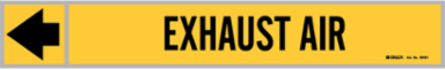 EXHAUST AIR Pipe Marker, 4" H x 20.5" W, Fits Pipes 8" Dia. or Larger