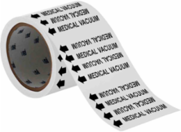 MEDICAL VACUUM Pipe Marker, Roll of 60 Each, Fits Pipes 0.75" Dia. or Smaller