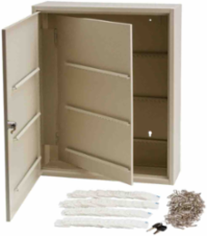 Heavy-Duty 240-Key Wall Mounted Cabinet, Beige, Lockable, 20.5 Inch H x 16.5 Inch W x 4.125 Inch D