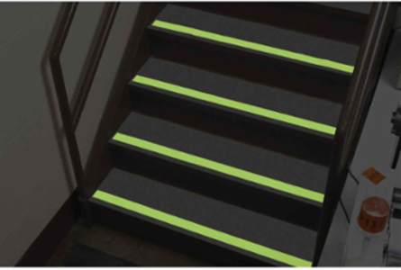 Glow-in-the-Dark Anti-Skid Tape, Polyester, 1" x 60'