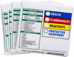 HMIG Target Organ Labels (Reactivity), 6" H x 6" W x 0.0038" D, Black/Blue/Red/Yellow on White