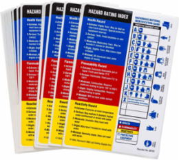 HMIG Self-Adh High Gloss Lbl (Reactivity), 5.87" H x 4" W x 0.0038" D, Black/Blue/Red/Yellow on White
