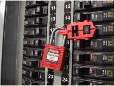 Breaker Lockout Sampler Kit with 2 Steel Padlocks and 2 Tags, Portable, Red Pouch