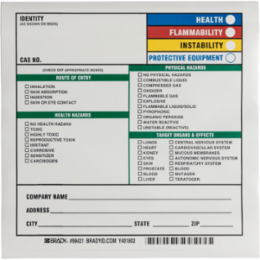 Hazardous Communication Labels - 7 Inch x 7 Inch, Pack of 100, Semi-Gloss Paper