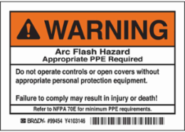 Arc Flash Warning Label 3.5 Inch H x 5 Inch W, Durable Polyester, Pack of 5
