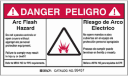 Arc Flash Hazard Labels - 3.5 Inch x 5 Inch, Self-Adhesive, English/Spanish, Pack of 5