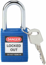 Nonconductive Nylon Padlock - 6-Pin Cylinder, 1.5 Inch Shackle Clearance, Steel Shackle