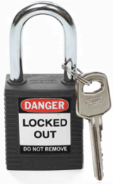 Nonconductive Nylon Padlock - 6-Pin Cylinder, 1.5 Inch Shackle Clearance