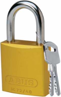 Aluminum Padlock - 6-Pin Cylinder, 1.5 in W, 1.6 in H, 1 in Shackle Clearance