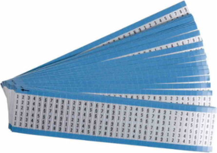 Wire Markers - Dead Soft Aluminum Foil, Legend 1 to 9