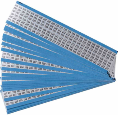 Wire Markers - Dead Soft Aluminum Foil, Legend 100 to 124