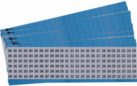Wire Markers - Dead Soft Aluminum Foil, Legend 200 to 224