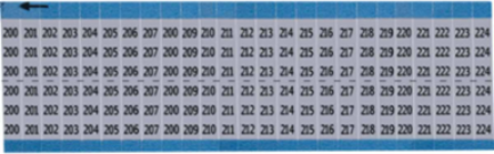 Wire Markers - Dead Soft Aluminum Foil, Legend 200 to 224
