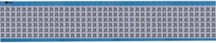 Solid Numbers Scored Wire Marker Card, 21, Aluminum Foil