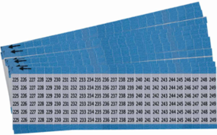Wire Markers - Dead Soft Aluminum Foil, Legend 225 to 249