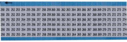 Wire Markers - Dead Soft Aluminum Foil, Legend 250 to 274
