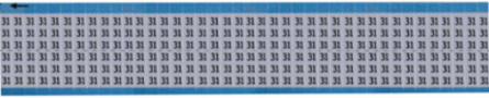 Solid Numbers Scored Wire Marker Card, 31, Aluminum Foil