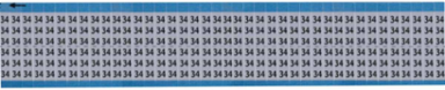 Solid Numbers Scored Wire Marker Card, 34, Aluminum Foil