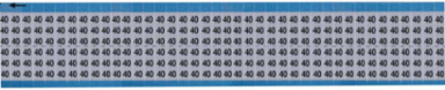 Solid Numbers Scored Wire Marker Card, 40, Aluminum Foil