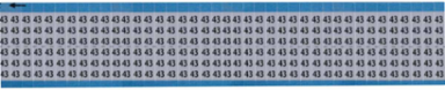 Solid Numbers Scored Wire Marker Card, 43, Aluminum Foil