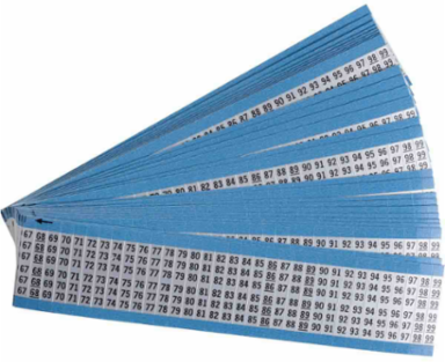 Wire Markers - Dead Soft Aluminum Foil, Legend 67 to 99