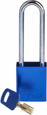 SafeKey Lockout Padlock 3 Inch Aluminum Blue, Keyed Different, Corrosion-Resistant