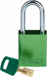 SafeKey Lockout Padlock 1.5 Inch Anodized Aluminum Green Keyed Different