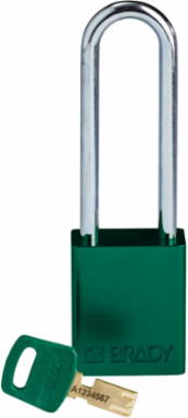 SafeKey Lockout Padlock Aluminum Green 3.0 Inch Steel Keyed Different
