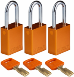 SafeKey Aluminum Lockout Padlock 1.5 Inch Shackle Keyed Alike 3 Pack