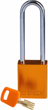 SafeKey Lockout Padlock 3 Inch Aluminum Orange, Keyed Different, Anodized