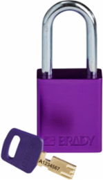 SafeKey Lockout Padlock Purple 1.5 Inch Steel Shackle Keyed Different