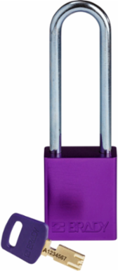 SafeKey Lockout Padlock Purple 3 Inch Aluminum with Keyed Different