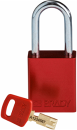 SafeKey Lockout Padlock Red 1.5 Inch Steel Keyed Different, 1.8 Inch H x 1.5 Inch W