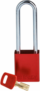 SafeKey Lockout Padlock 3 Inch Anodized Aluminum Red Keyed Different