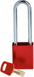 SafeKey Lockout Padlock 3 Inch Anodized Aluminum Red Keyed Different